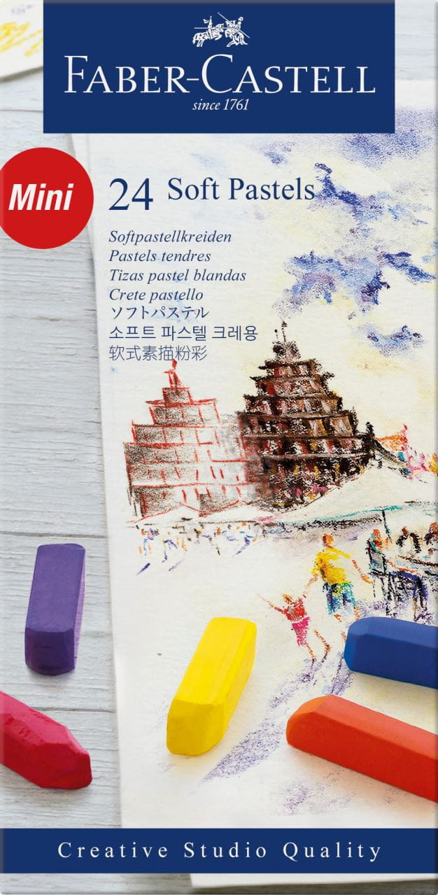 Faber-Castell - Soft pastels mini, cardboard wallet of 24