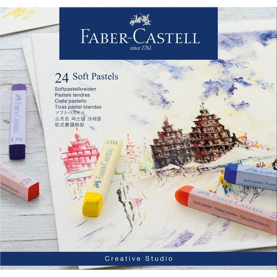 Faber-Castell - Μαλακά παστέλ Goldfaber, σετ των 24 χρωμάτων