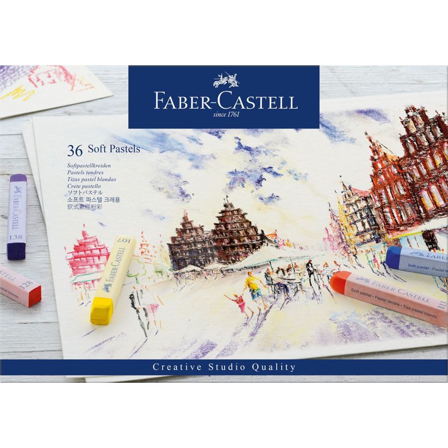 Faber-Castell - Μαλακά παστέλ Goldfaber, σετ των 36 χρωμάτων