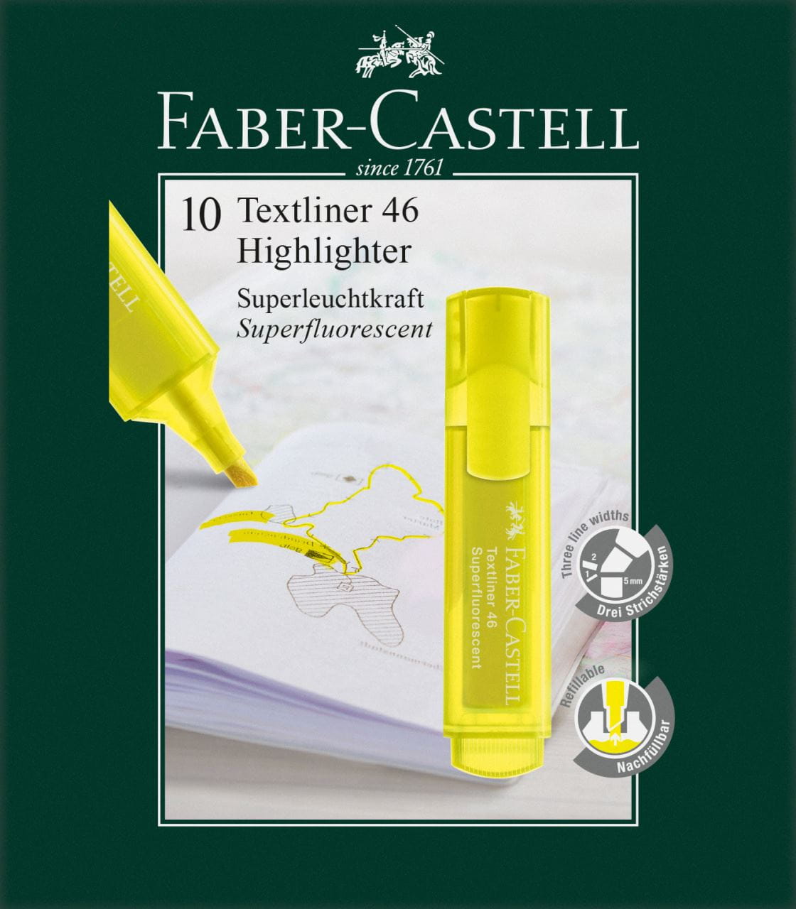 Faber-Castell - Μαρκαδόρος υπογράμμισης 1546 κίτρινος