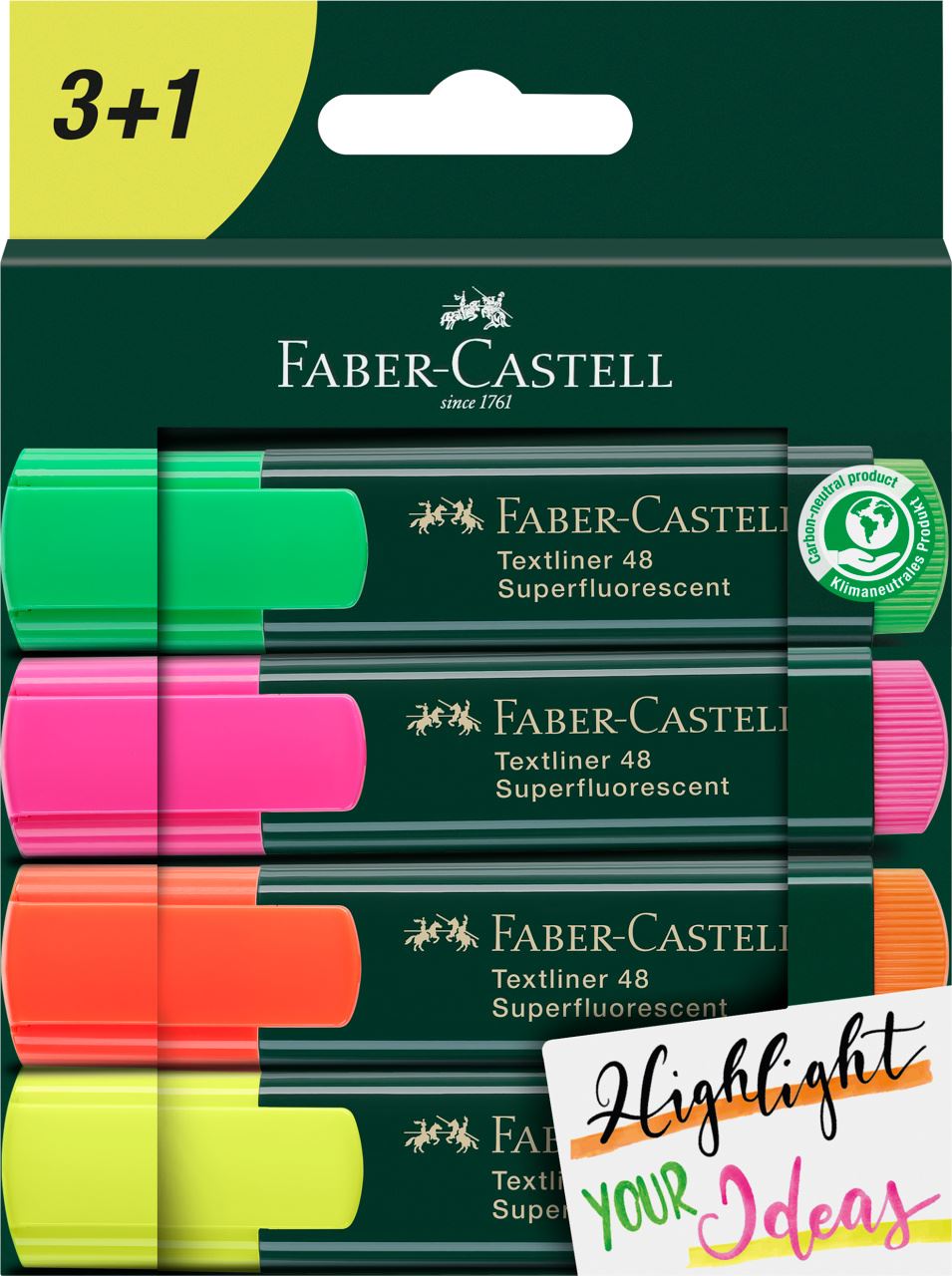 Faber-Castell - Υπογραμμιστής Textliner 48 wallet of 4 3+1