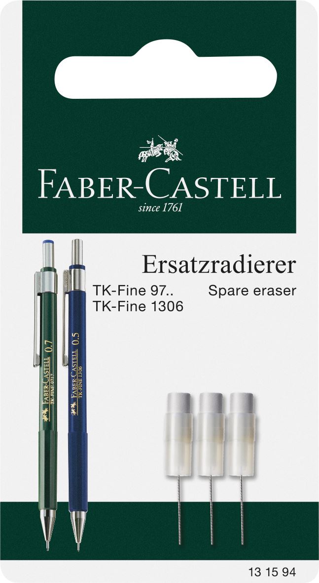 Faber-Castell - Ανταλ. γόμα μηχ. μολυβιού TK-FINE blister 3x